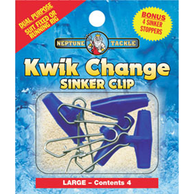 Neptune Tackle Kwik Change Large Sinker Clips 4 Pack