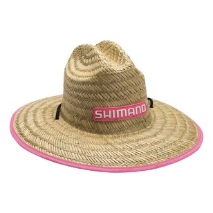 Shimano Sunseeker Straw Hat Pink Trim One Size Fits Most