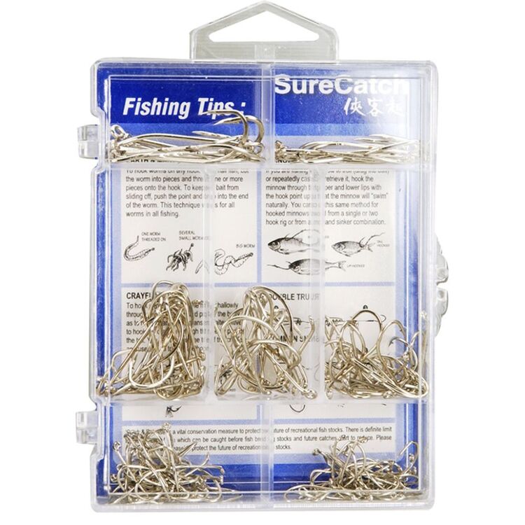 SureCatch 140 Piece Assorted Baitholder Fishing Hook Pack