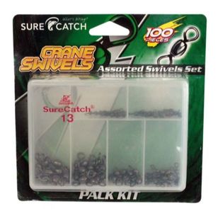 SureCatch Assorted Crane Swivels 100 Piece Pack Kit Carbon