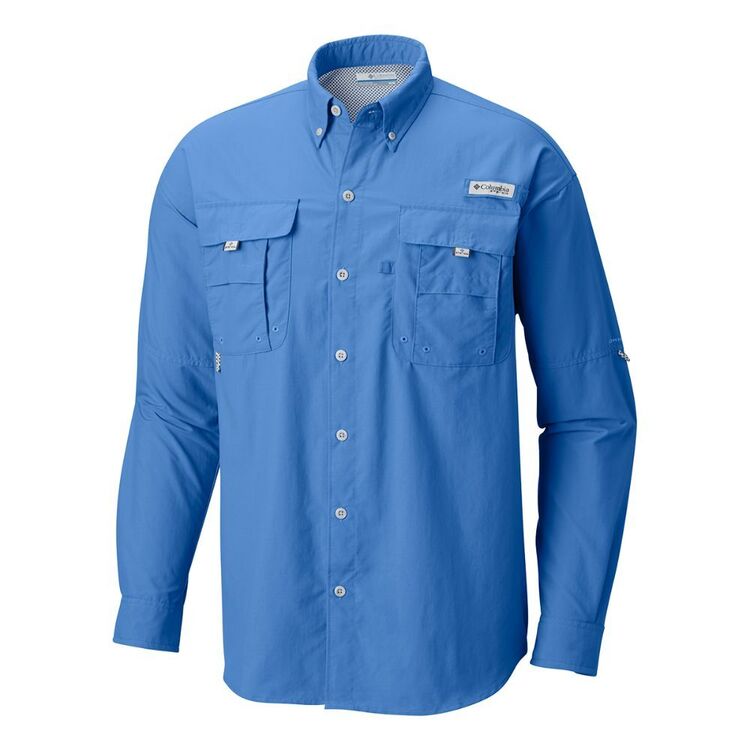 Columbia Men's PFG Bahama II Long Sleeve Shirt Violet Sea Large