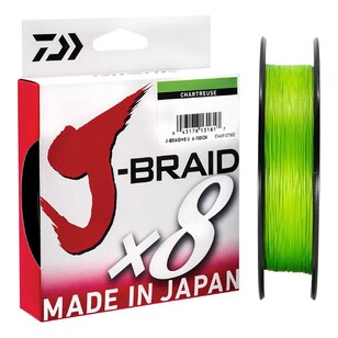 Daiwa J-Braid x8 Braid Line 300 Metre Spool Chartreuse