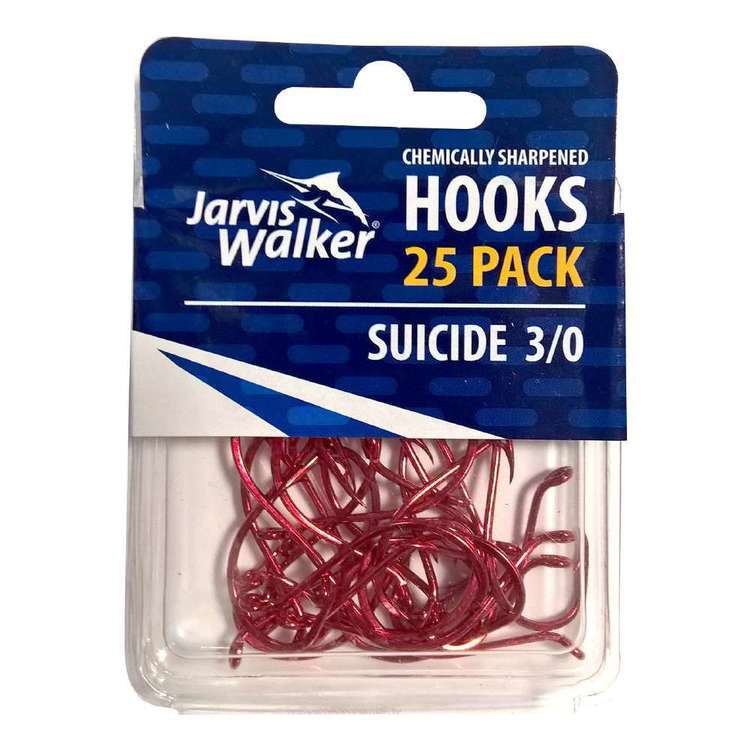 Jarvis Walker Suicide Red Chemically Sharpened Hooks 25 Pack