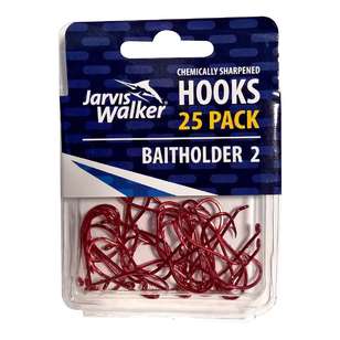 Jarvis Walker Baitholder Red Chemically Sharpened Hooks 25 Pack