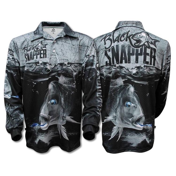 Bigfish Black Snapper Sublimated Polo Shirt