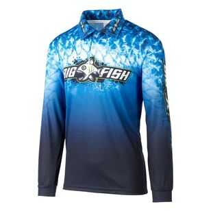 Bigfish Adults' Blue Scales Sublimated Polo Shirt Blue