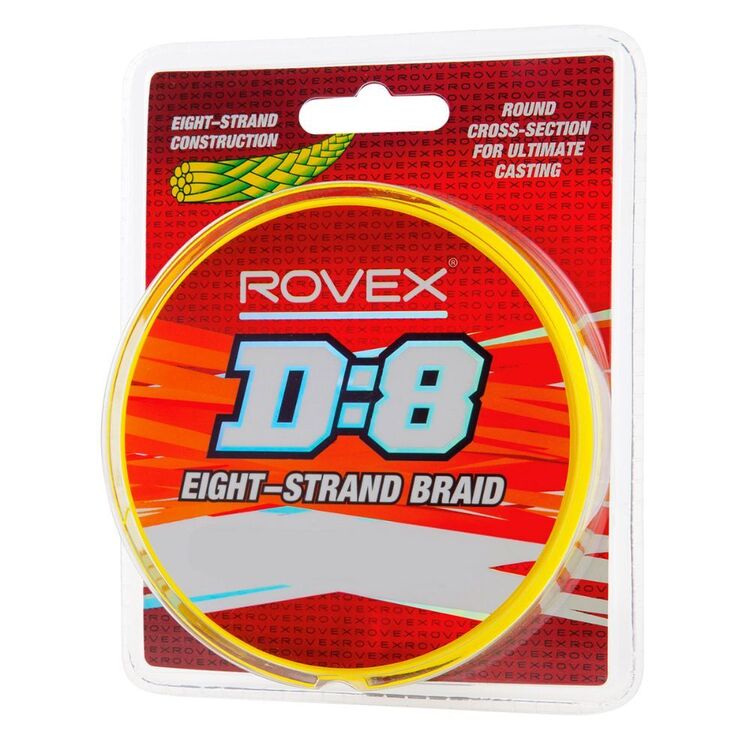 Rovex D8 Braid Line 300 Yard Spool Hi-Vis Yellow