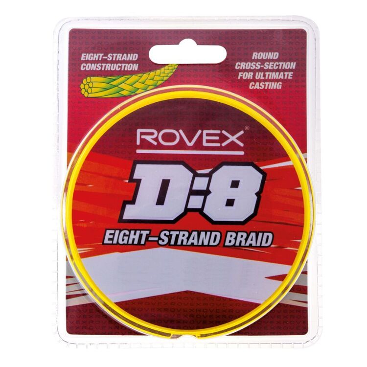 Rovex D8 Braid Line 150 Yard Spool Hi-Vis Yellow