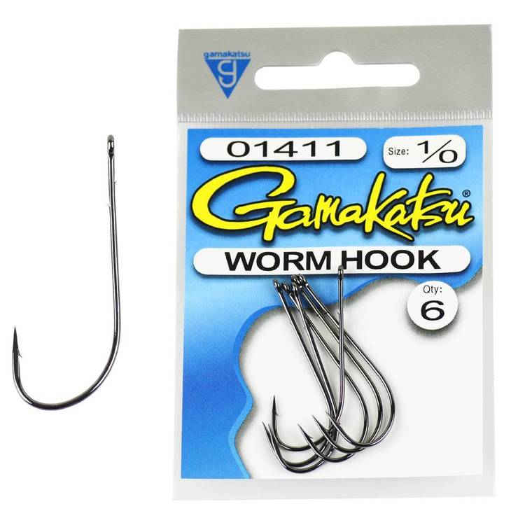 Gamakatsu Worm Hooks Pack Black
