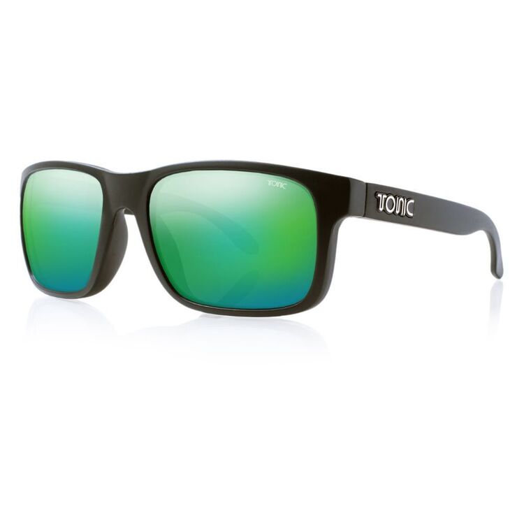 Tonic Mo Sunglasses Matte Black & Green Mirror