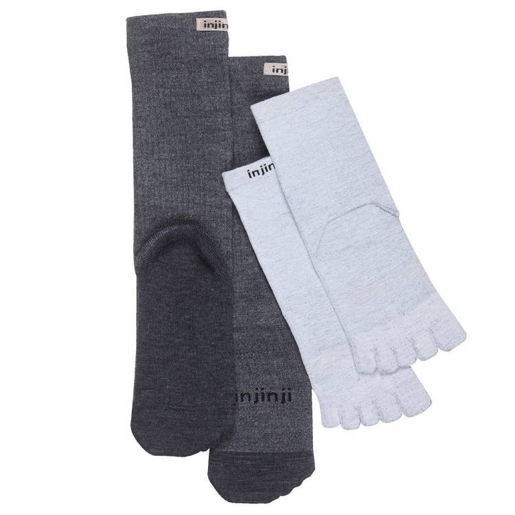 Injinji Men's Hiking Liners Sock Set Charcoal