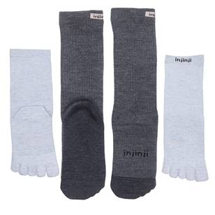 Injinji Men's Hiking Liners Sock Set Charcoal
