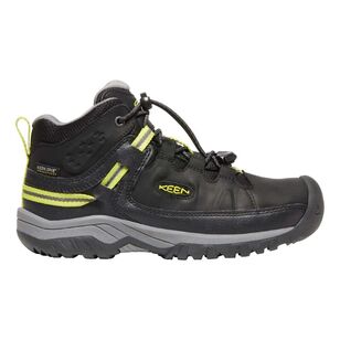 Keen Youth Targhee Waterproof Mid Hiking Boots Black Steel Grey