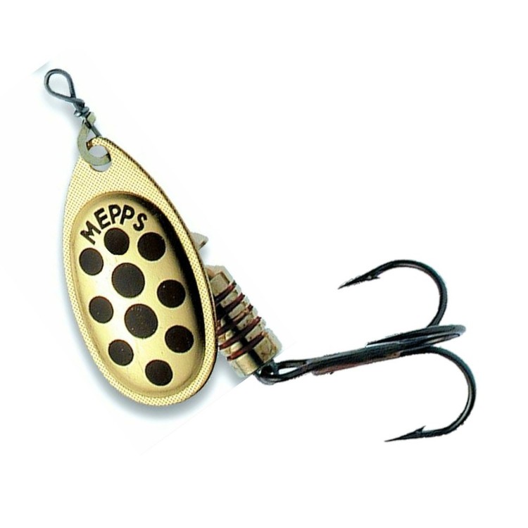 Mepps Aglia Decorees Spinner Lure Gold & Black Dot 3 | Anaconda