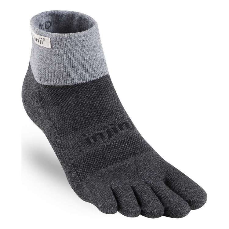 Injinji Adults' Universal Trail Mini Crew Toe Socks Granite