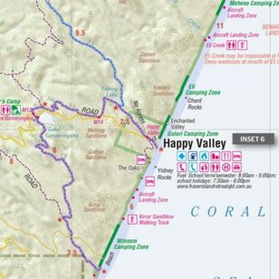 Hema Fraser Island Map Multicoloured