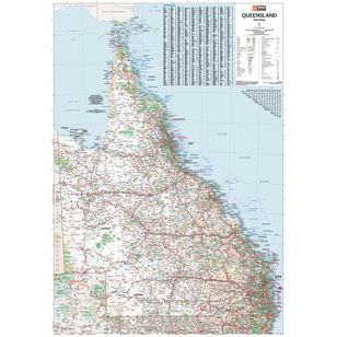 Hema Queensland State Map Multicoloured