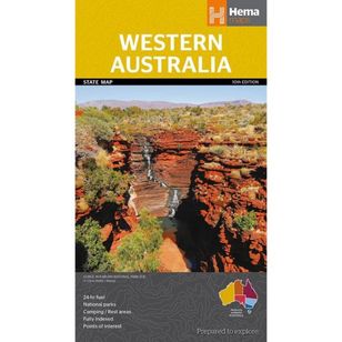 Hema Western Australia State Map Multicoloured