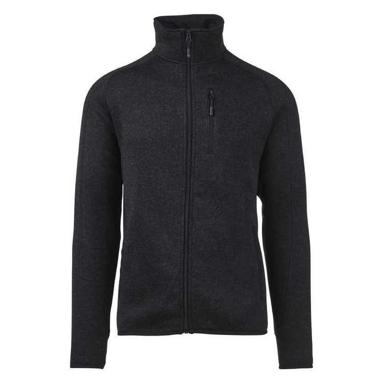 Gondwana Men's Full Knit Fleece Jacket Black Marle