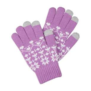 Cape Kids' Della Gloves Purple & Cream One Size Fits Most