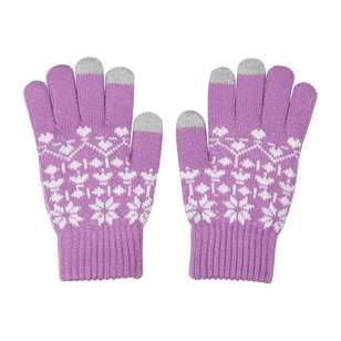 Cape Kids' Della Gloves Purple & Cream One Size Fits Most