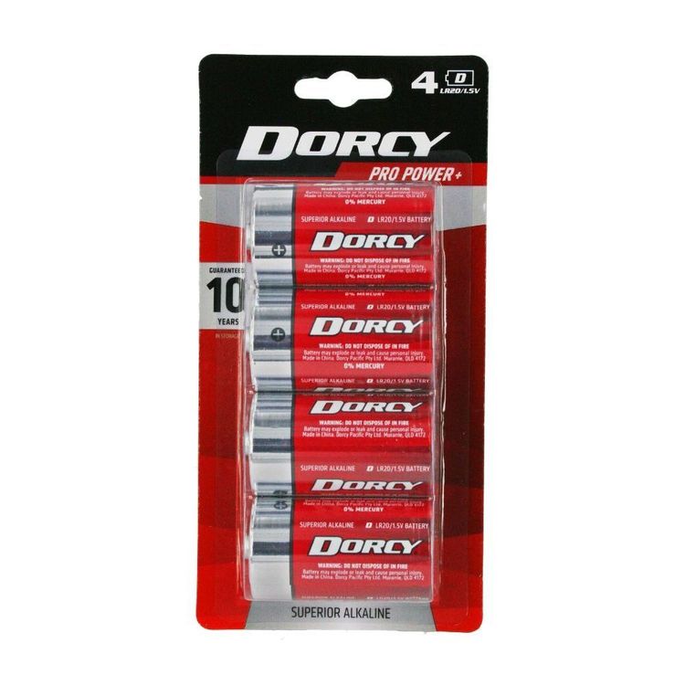 Dorcy Alkaline Battery D 4 Pack