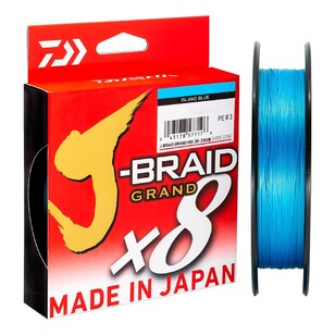 Daiwa J-Braid x8 Grand Braid Line 150 Yard Spool Island Blue 8 lb