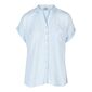 Gondwana Women's Kinaba Short Sleeve Henley Shirt Blue Stripe Small