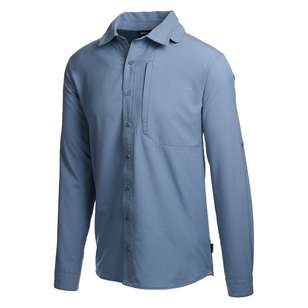 Mountain Designs Men's Hancock Long Sleeve Shirt Mid Blue