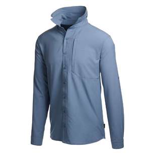 Mountain Designs Men's Hancock Long Sleeve Shirt Mid Blue