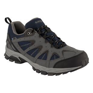 Hi-Tec Men's Quixhill Trail Waterproof Low Hiking Shoes Charcoal, Navy & Grey 14