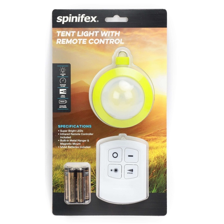 Spinifex Tent Light with Remote Green