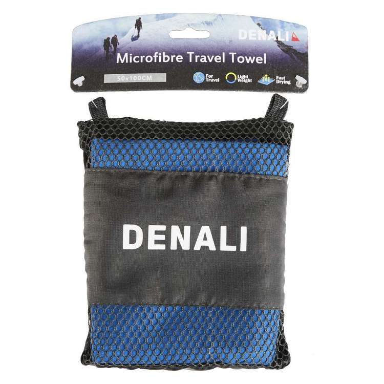 Denali Suede Microfibre Travel Towel Royal Blue 100 x 50 cm
