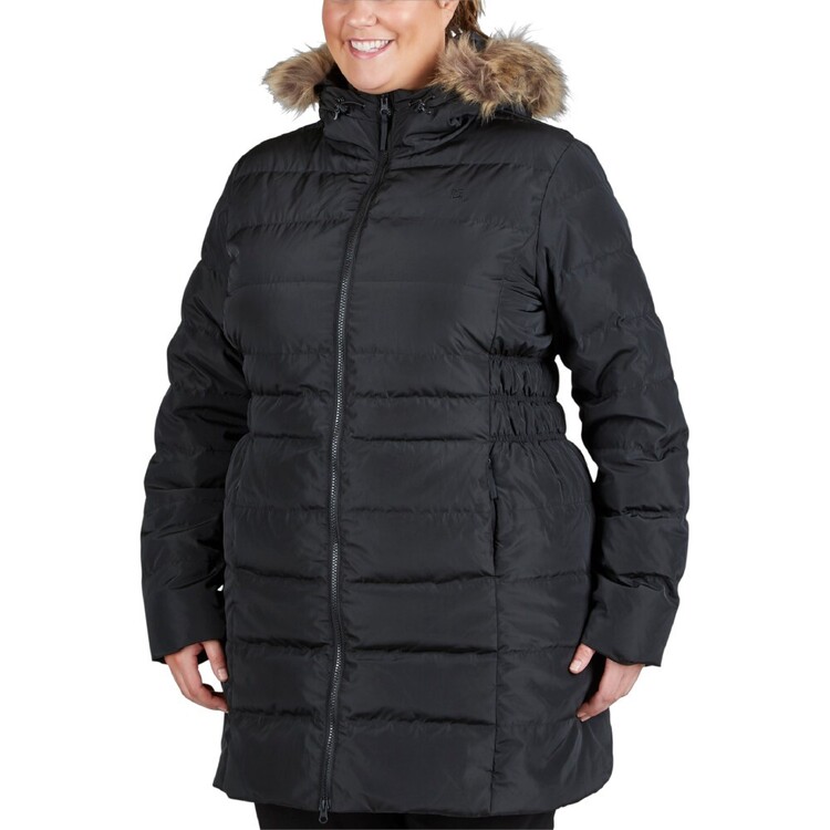 Plus Size Black Long Sleeve Winter Plus Size Puff Coat On, 40% OFF