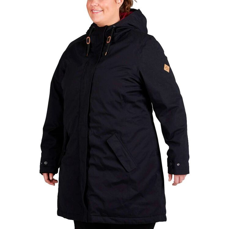 Gondwana Women's Warrimoo Insulated Long Line Jacket Plus Size Black 20