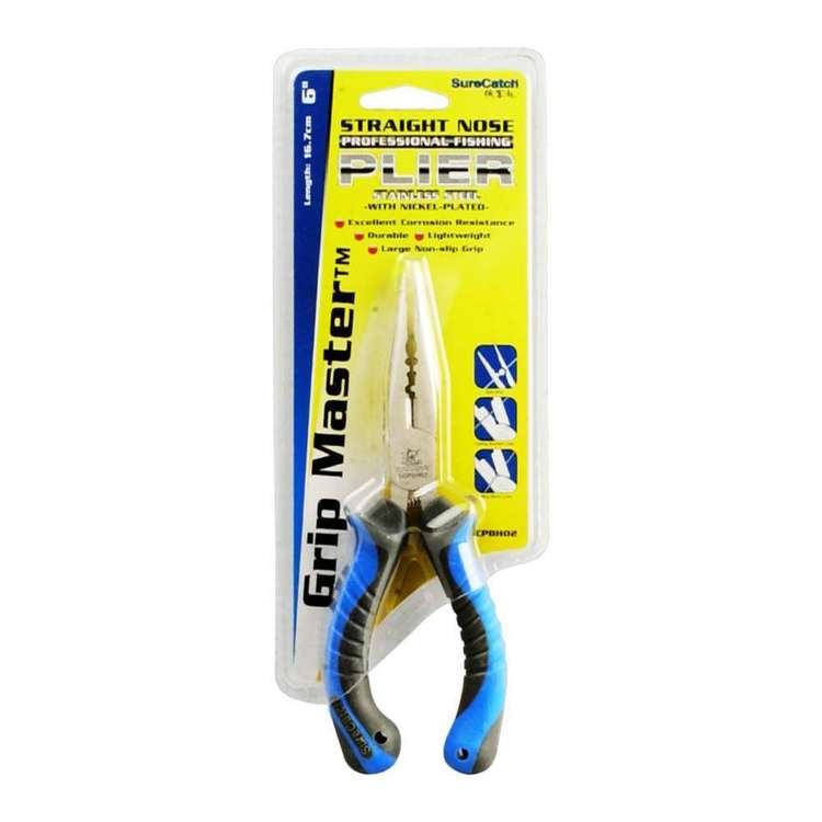SureCatch 6 Inch Straight Nose Pliers With Wire Cutter