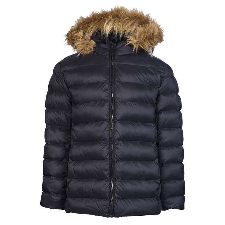 Cape Youth Fur Recycle Puffer Jacket Black