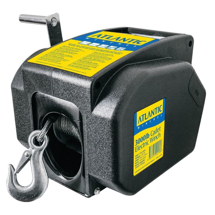 Atlantic Electric Cadet Winch 3000 lb 9m x 5.5 Power In/Out Free Spool