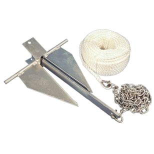Waterline Sand Anchor Kit 4Lb Anchor, 6mm x 50m Rope, 2m x 6mm Chain