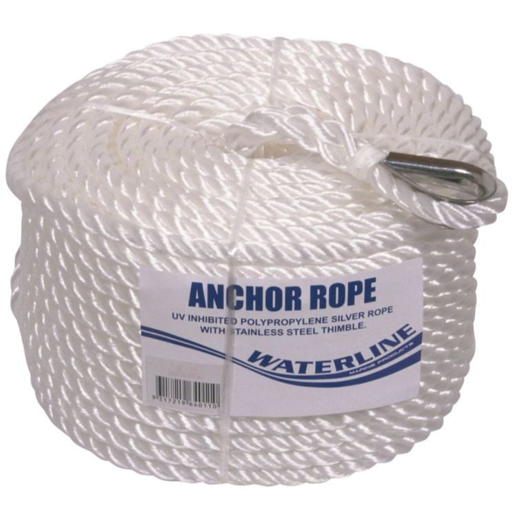 Waterline Silver Anchor Rope 6mm x 50m