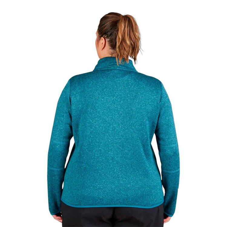 Cape Women's Layla II Full Zip Knitted Outer Fleece Top Plus Size Dusk Aqua Marle 24