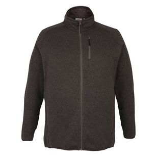 Gondwana Men's Full Knit Fleece Jacket Plus Size Charcoal
