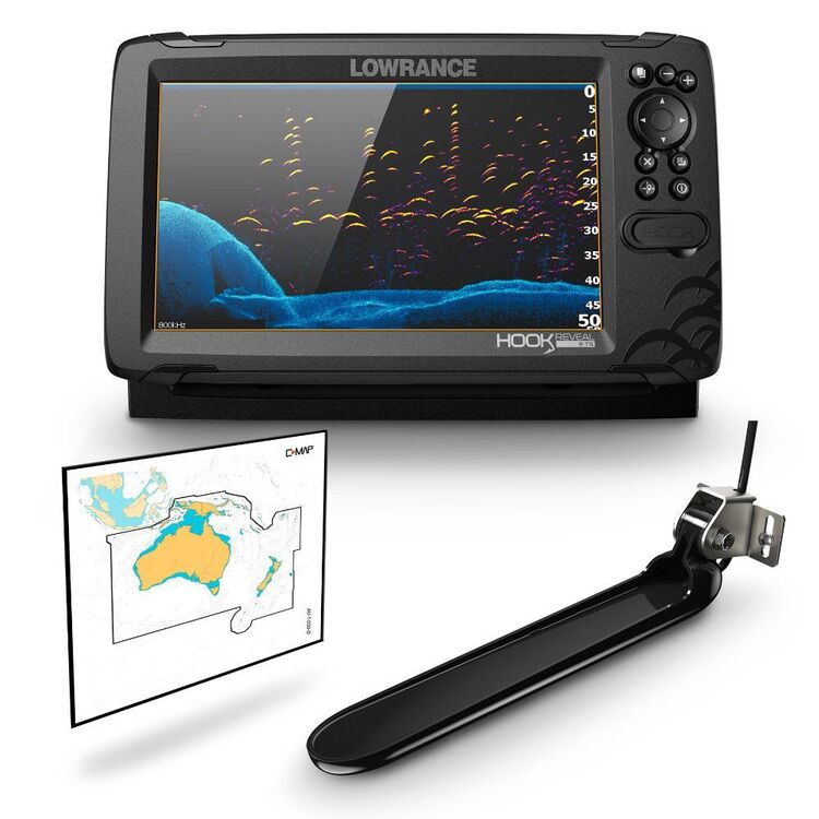 Lowrance Hook Reveal 9 Trip Fishfinder / GPS Combo Grey