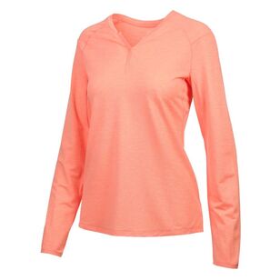 Cape Women's Holly Long Sleeve Henley Top Coral