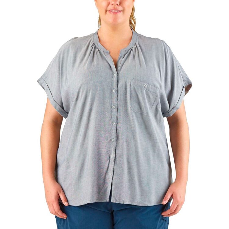 Gondwana Women's Kinaba Short Sleeve Henley Shirt Plus Size