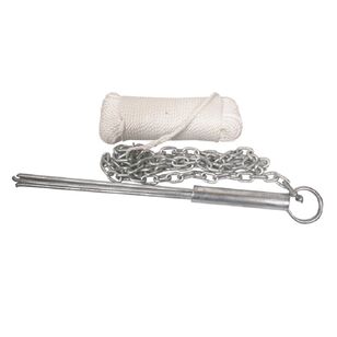 Anchor Kit Reef 10lb 8mm x 50m Rope with 3m x 6mm Chain Grey 10 mm