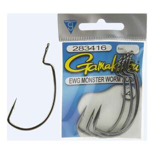 Gamakatsu Worm 323 Monster Hook 6/0 4 Pack Grey 6/0