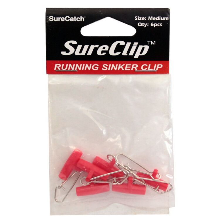 SureCatch Running Sinker Clip Medium 6 Pack Red
