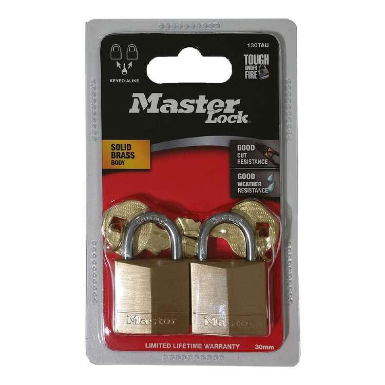 Masterlock Brass 30mm Padlock 2 Pack