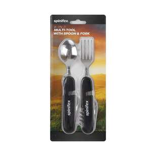 Spinifex 6-in-1 Multitool with Spoon & Fork Black